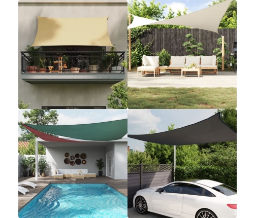 Toldo de vela cuadrado tela Oxford negro 3x3 m