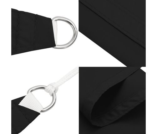 Toldo de vela rectangular de tela oxford negro 6x8 m