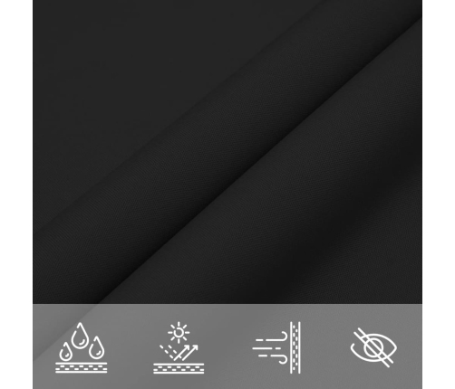 Toldo de vela rectangular de tela oxford negro 6x8 m