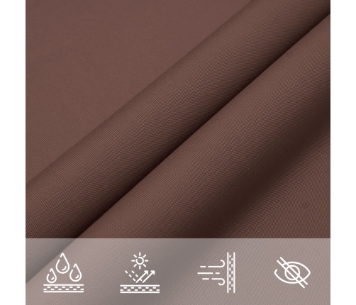 Toldo de vela rectangular de tela oxford marrón 3x6 m