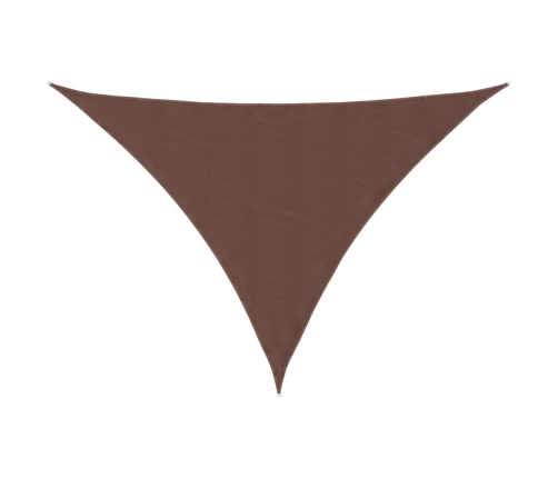 Toldo de vela triangular tela Oxford marrón 3,5x3,5x4,9 m