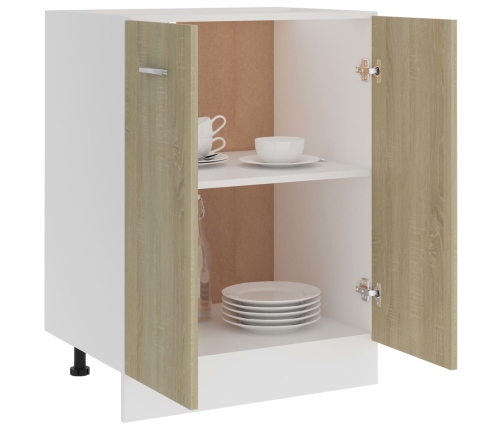 Armario inferior cocina contrachapada color roble 60x46x81,5 cm