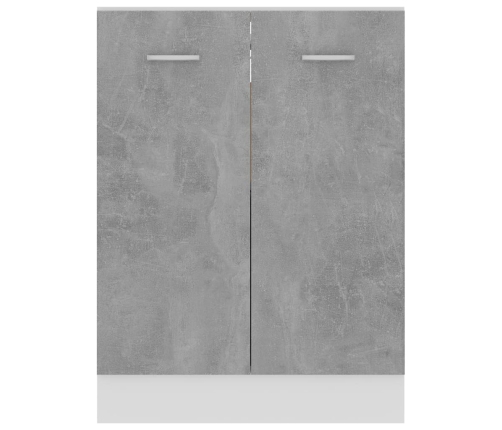 Armario debajo fregadero madera contrachapada gris 60x46x81,5cm