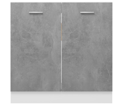 Armario debajo fregadero madera contrachapada gris 80x46x81,5cm