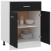 Armario inferior cajón cocina madera ingeniería negro 60x46x81,5cm