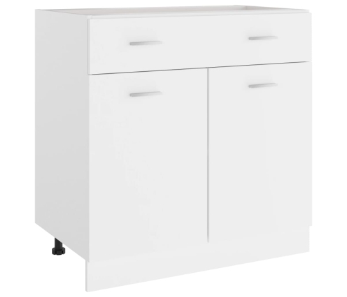 Armario inferior de cocina madera blanco 80x46x81,5 cm