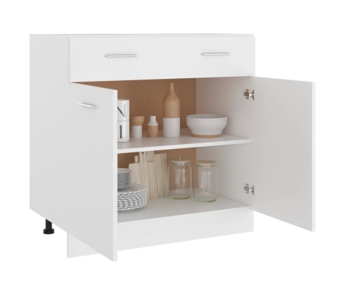 Armario inferior de cocina madera blanco 80x46x81,5 cm