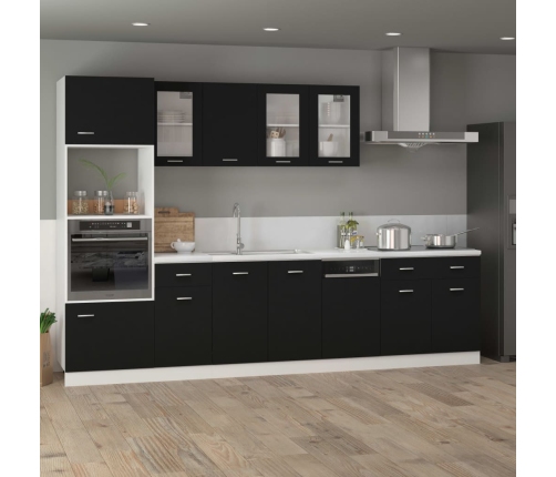 Mueble inferior de cocina madera ingeniería negro 80x46x81,5 cm