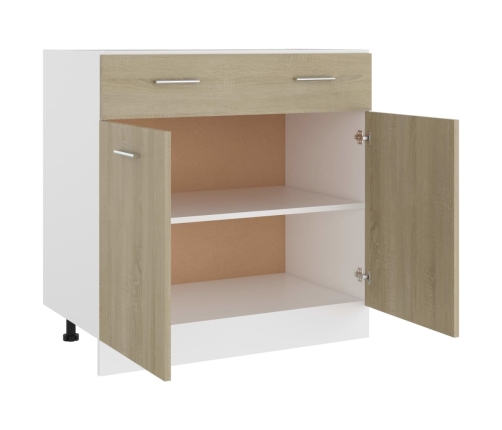 Armario inferior cajón madera ingeniería roble 80x46x81,5 cm