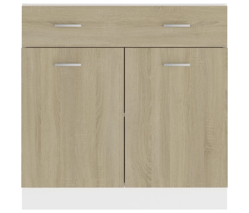 Armario inferior cajón madera ingeniería roble 80x46x81,5 cm