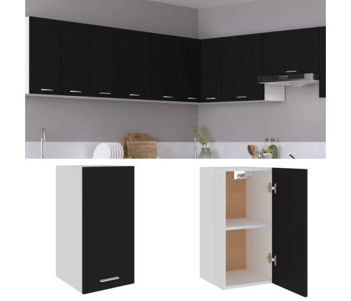 Armario colgante cocina madera ingeniería negro 29,5x31x60 cm