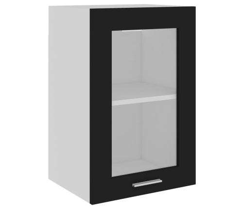 Armario colgante cristal madera contrachapada negro 40x31x60 cm