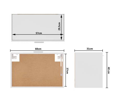 Armario colgante de cocina madera de ingeniería 60x31x40 cm