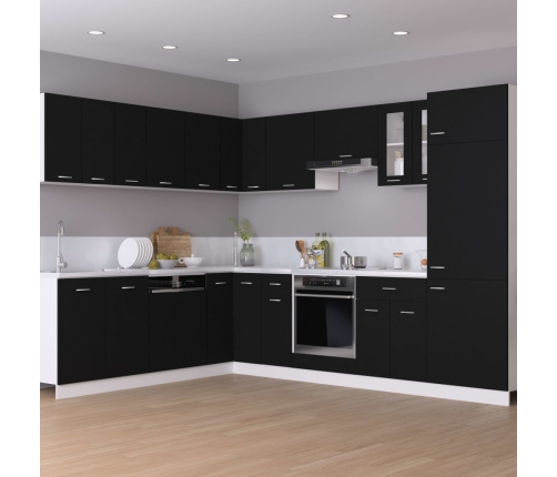 Armario colgante cocina madera contrachapada negro 60x31x60 cm