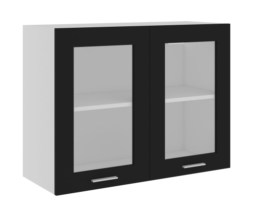 Armario colgante cocina contrachapada negro 80x31x60 cm