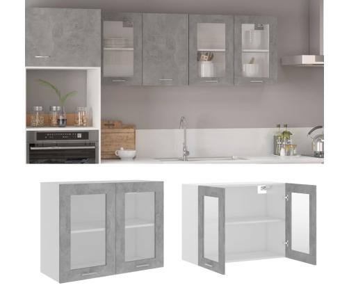 Armario colgante cocina contrachapada gris hormigón 80x31x60 cm