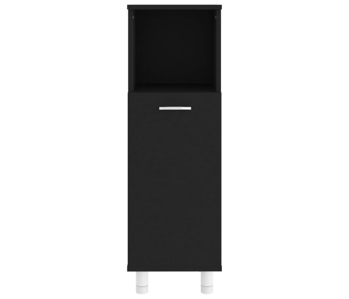 Armario de baño madera contrachapada negro 30x30x95 cm