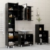 Armario de baño madera contrachapada negro 30x30x95 cm