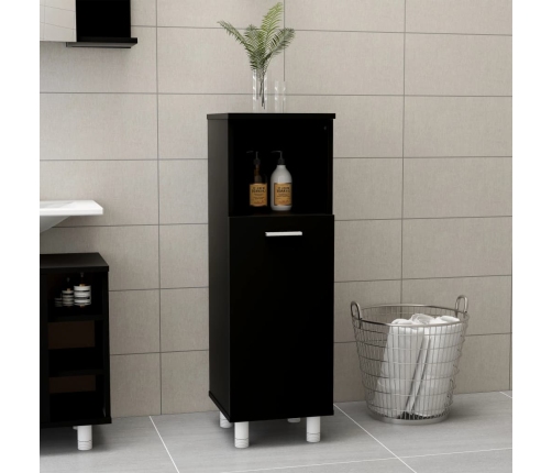 Armario de baño madera contrachapada negro 30x30x95 cm