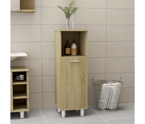 Armario de baño madera contrachapada color roble 30x30x95 cm