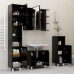 Armario de baño madera contrachapada negro 30x30x179 cm