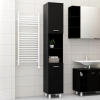 Armario de baño madera contrachapada negro 30x30x179 cm