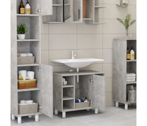 Armario de baño contrachapada gris hormigón 60x32x53,5 cm