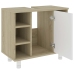 Armario baño madera contrachapada blanco y roble 60x32x53,5 cm