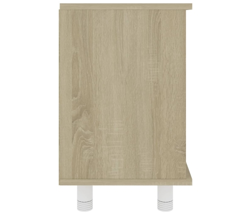 Armario baño madera contrachapada blanco y roble 60x32x53,5 cm