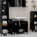 Armario de baño madera contrachapada negro brillo 60x32x53,5 cm