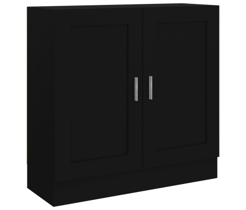 Armario de libros madera contrachapada negro 82,5x30,5x80 cm