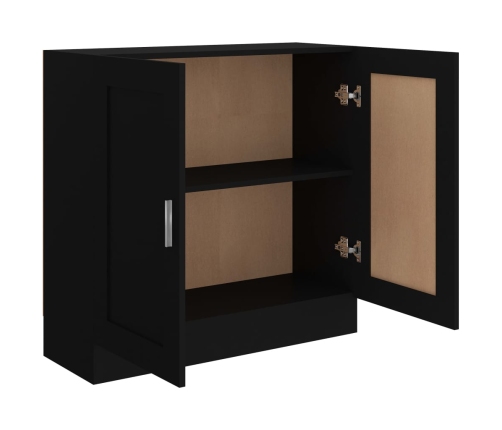 Armario de libros madera contrachapada negro 82,5x30,5x80 cm