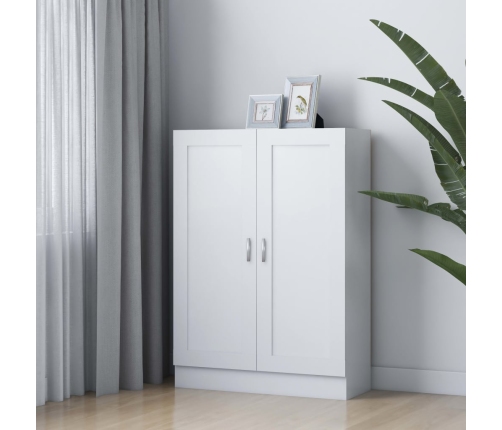 Armario de libros madera contrachapada blanco 82,5x30,5x115 cm