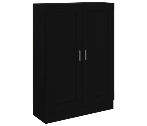 Armario de libros madera contrachapada negro 82,5x30,5x115 cm