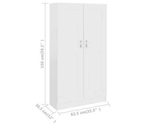 Librería madera de ingeniería blanco 82,5x30,5x150 cm