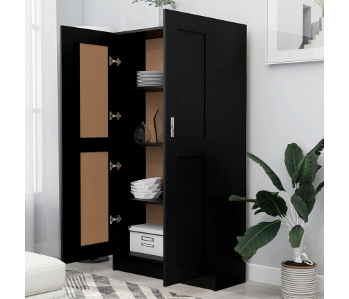 vidaXL Armario de libros madera contrachapada negro 82,5x30,5x150 cm