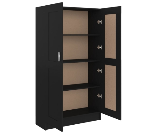 vidaXL Armario de libros madera contrachapada negro 82,5x30,5x150 cm