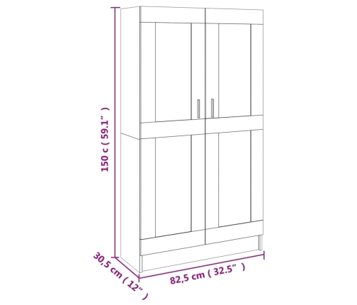 Armario de libros contrachapada color roble 82,5x30,5x150 cm