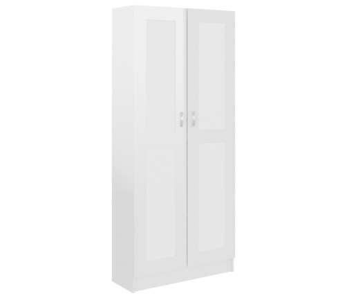 Armario de libros contrachapada blanco brillo 82,5x30,5x185,5cm