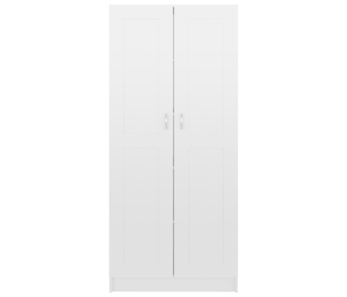 Armario de libros contrachapada blanco brillo 82,5x30,5x185,5cm