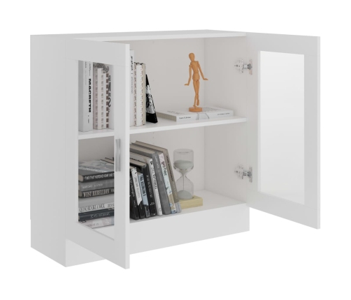 Vitrina de madera contrachapada blanco 82,5x30,5x80 cm