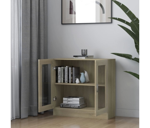 Armario libros madera contrachapada color roble 82,5x30,5x80 cm