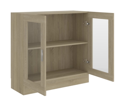 Armario libros madera contrachapada color roble 82,5x30,5x80 cm