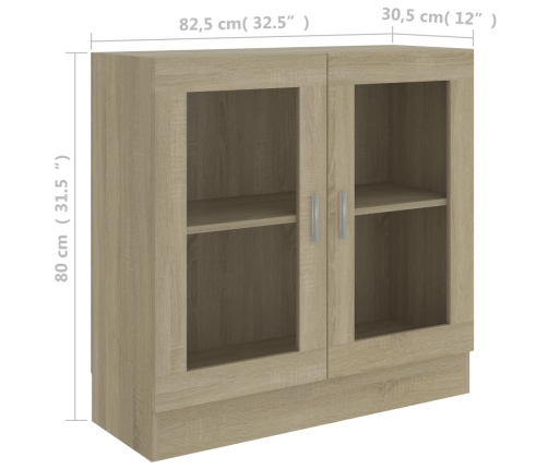 Armario libros madera contrachapada color roble 82,5x30,5x80 cm