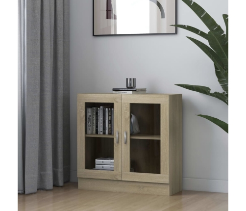 Armario libros madera contrachapada color roble 82,5x30,5x80 cm