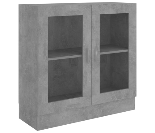 Vitrina de madera contrachapada gris hormigón 82,5x30,5x80 cm