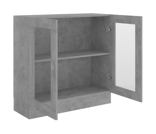 Vitrina de madera contrachapada gris hormigón 82,5x30,5x80 cm