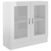 Vitrina de madera contrachapada blanco brillo 82,5x30,5x80 cm