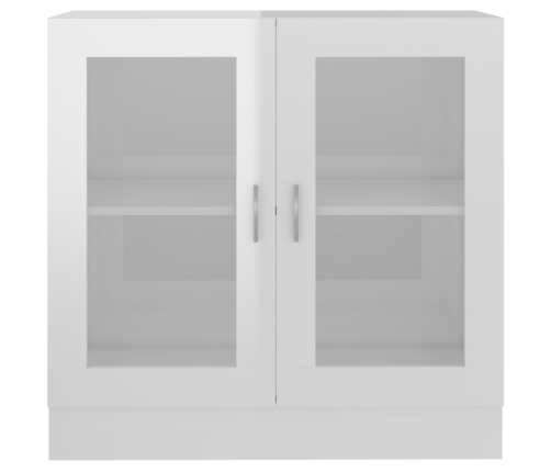 Vitrina de madera contrachapada blanco brillo 82,5x30,5x80 cm