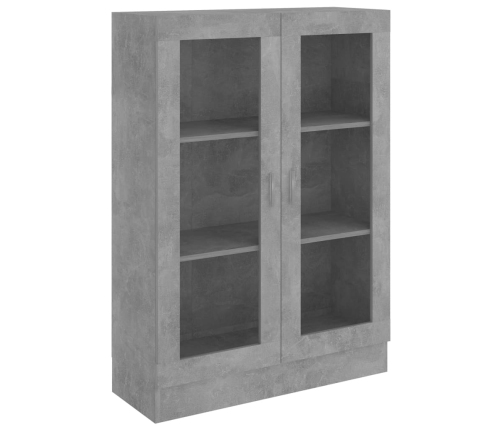 Vitrina de madera contrachapada gris hormigón 82,5x30,5x115 cm